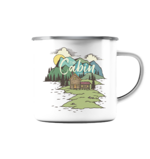 Hüttenzeit - Emaille Tasse (Silber)