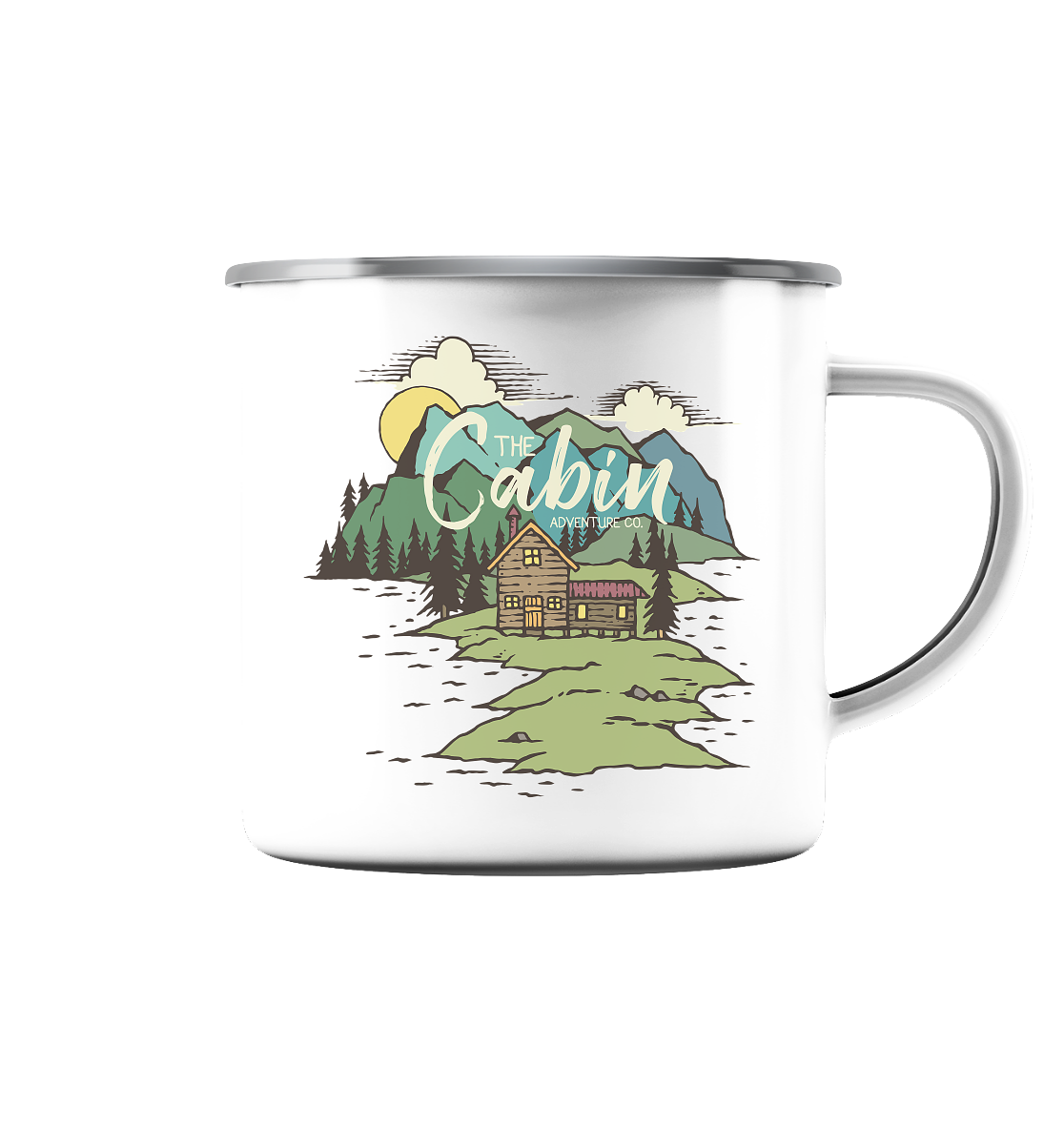 Hüttenzeit - Emaille Tasse (Silber)