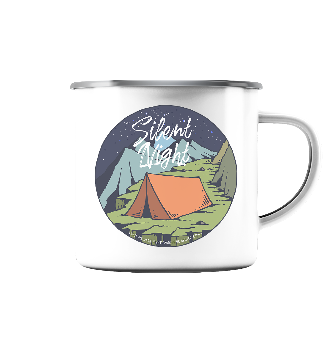 Abenteuernacht - Emaille Tasse (Silber)