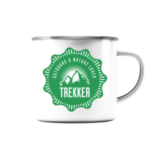 Wanderliebe - Emaille Tasse (Silber)