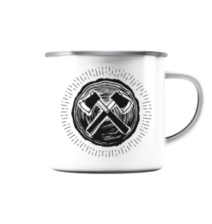 Axtzeit - Emaille Tasse (Silber)